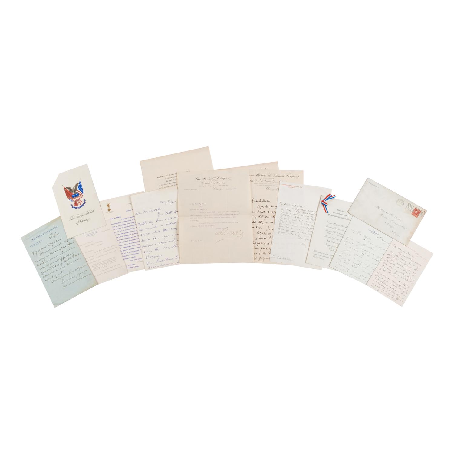 [Chicago]. [Wacker, Charles H. (1856-1929)]. An extensive archive including personally owned items and letters received by Chicago businessman and philanthropist Charles H. Wacker.