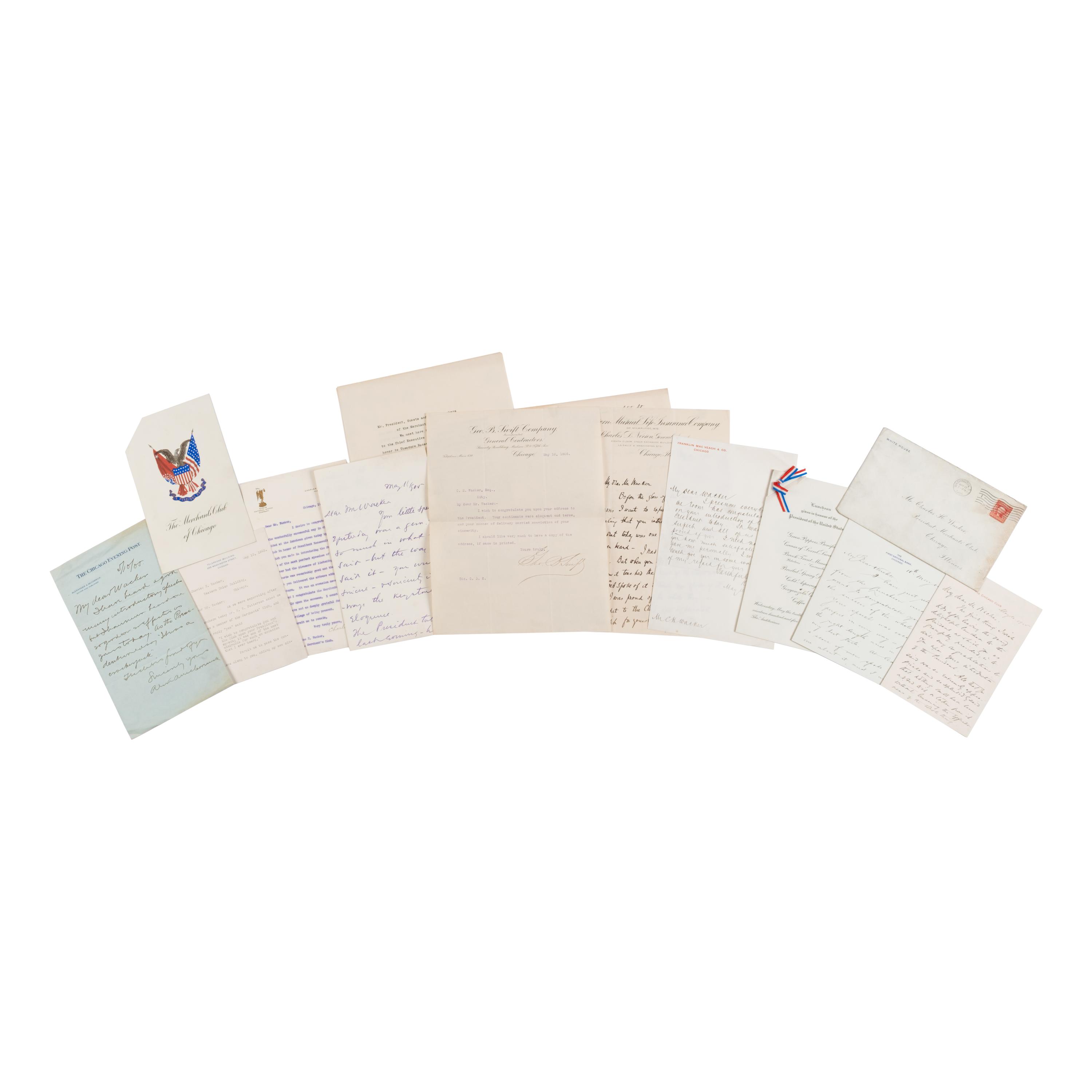 [Chicago]. [Wacker, Charles H. (1856-1929)]. An extensive archive including personally owned items and letters received by Chicago businessman and philanthropist Charles H. Wacker.