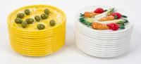Two Italian Porcelain Covered Jars Diameter 8 inches.