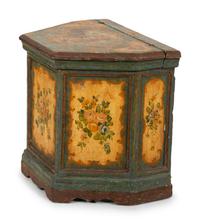 A Venetian Painted Side Cabinet with Hinged Top