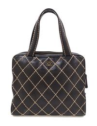 A Chanel Black Quilted Leather Wild Stitch Satchel Bag, 12" x 10" x 5.5"; Strap drop 7''.