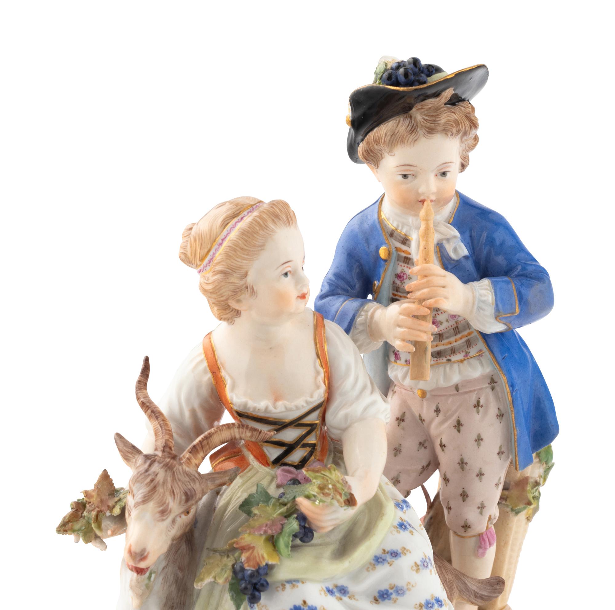 Two Meissen Porcelain Figural Groups