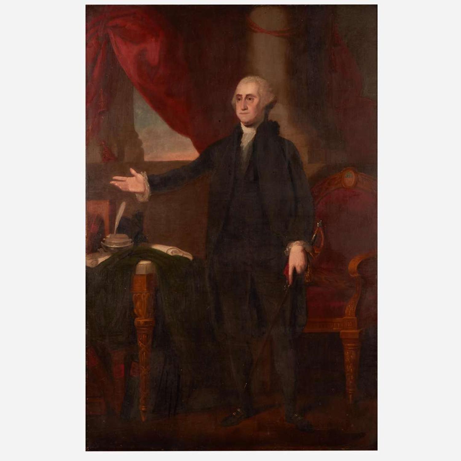 After Gilbert Stuart (1755-1828), American School 19th century The Lansdowne Portrait of George Washington (1732-1799)