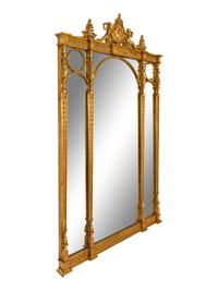 A Pair of Massive Friedman Brothers Adam Style Giltwood Overmantel Mirrors
