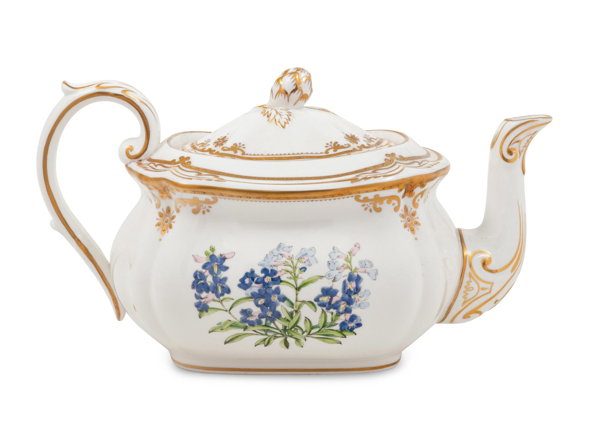 A Spode Stafford Flowers Porcelain Four-Piece Tea and Coffee Service