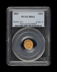 An 1851 Liberty Head $1 Gold Coin (PCGS MS61)