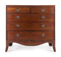 A George III Mahogany Bow-Front Chest of Drawers
