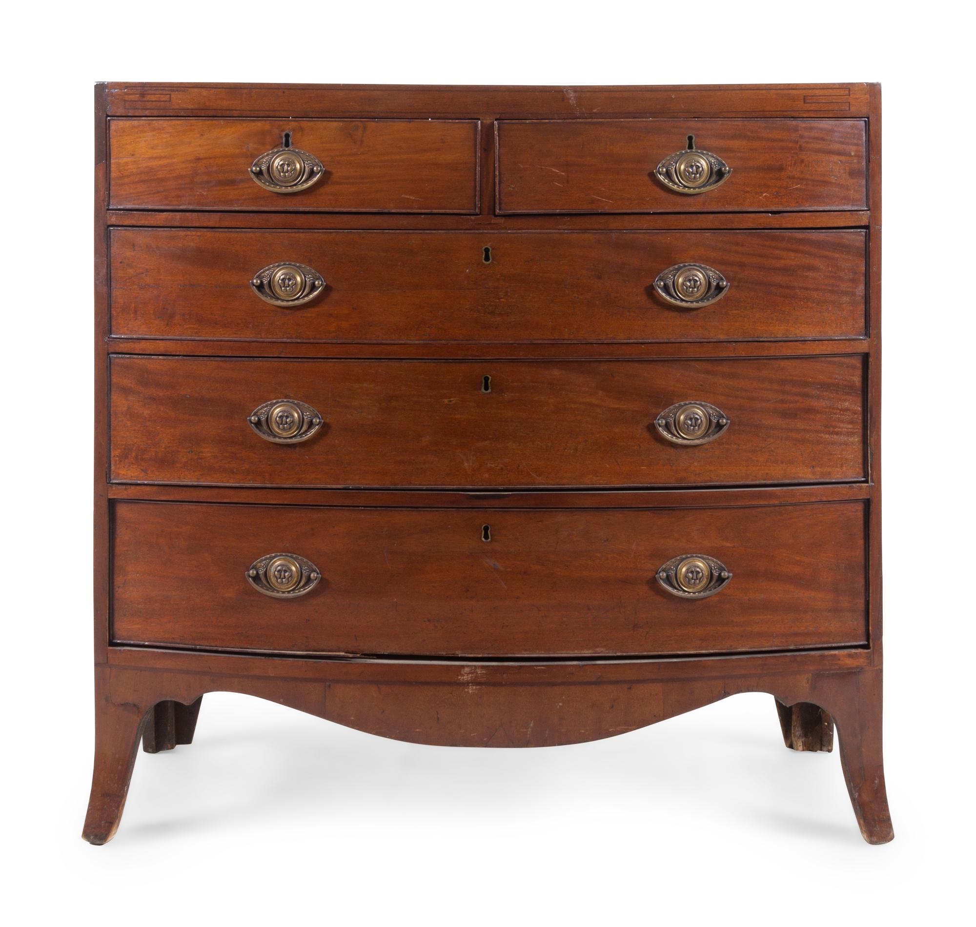 A George III Mahogany Bow-Front Chest of Drawers