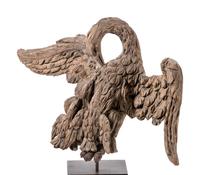 A Carved Wood Model of a Spread-Winged Eagle on an Associated Pedestal