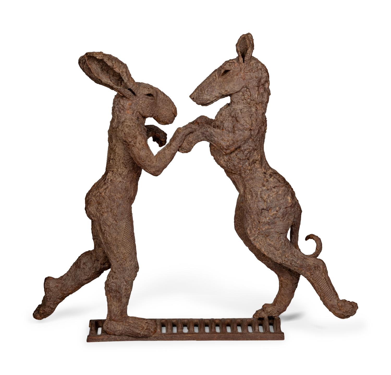 Pink Lady-Hare Dancing with Big Brown Dog, 2000