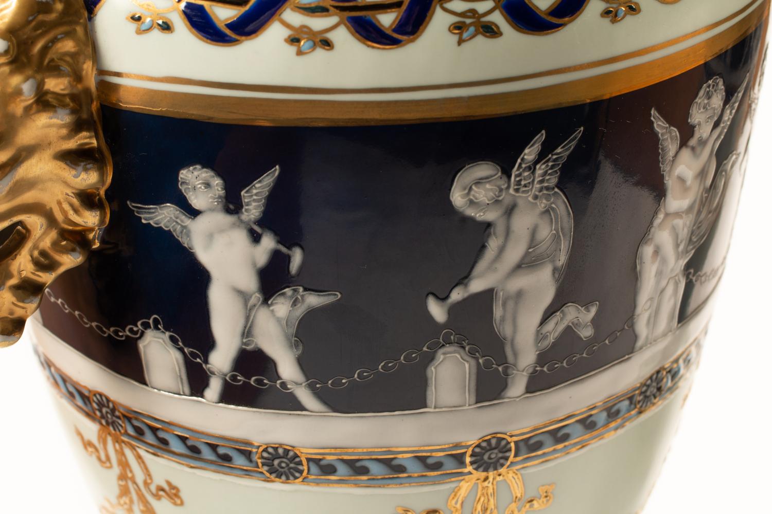 A Pair of Minton Style Pâte-sur-Pâte Vases
