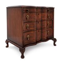 A Continental Walnut Diminutive Chest of Drawers or Salesman's Model