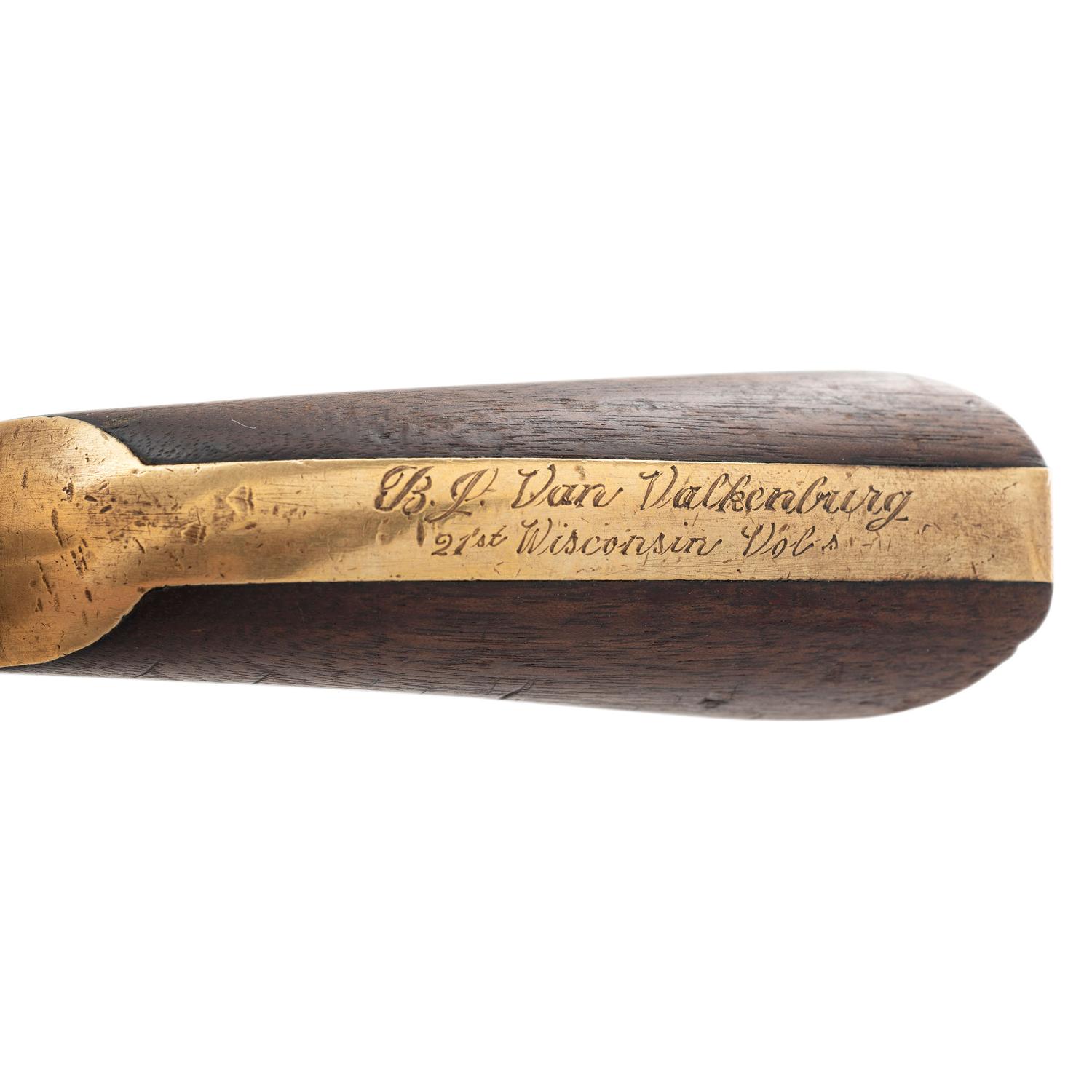 Colt Model 1851 Navy Revolver Inscribed to B.J. Van Valkenburg - 21st Wisconsin Infantry