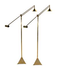A Pair of Contemporary Brass Counter-Balance Reading Lamps