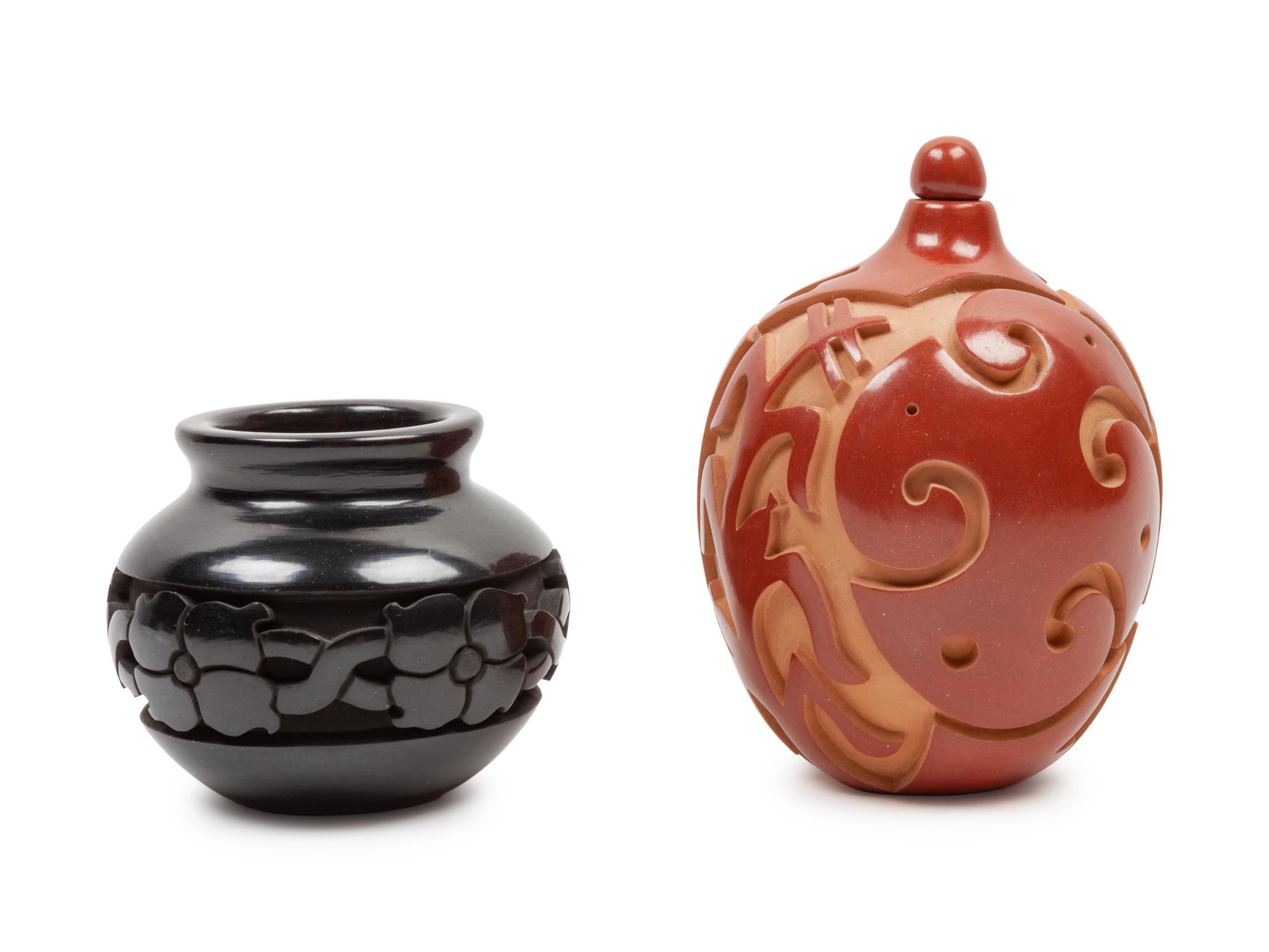 Red and Blackware Miniature Jars