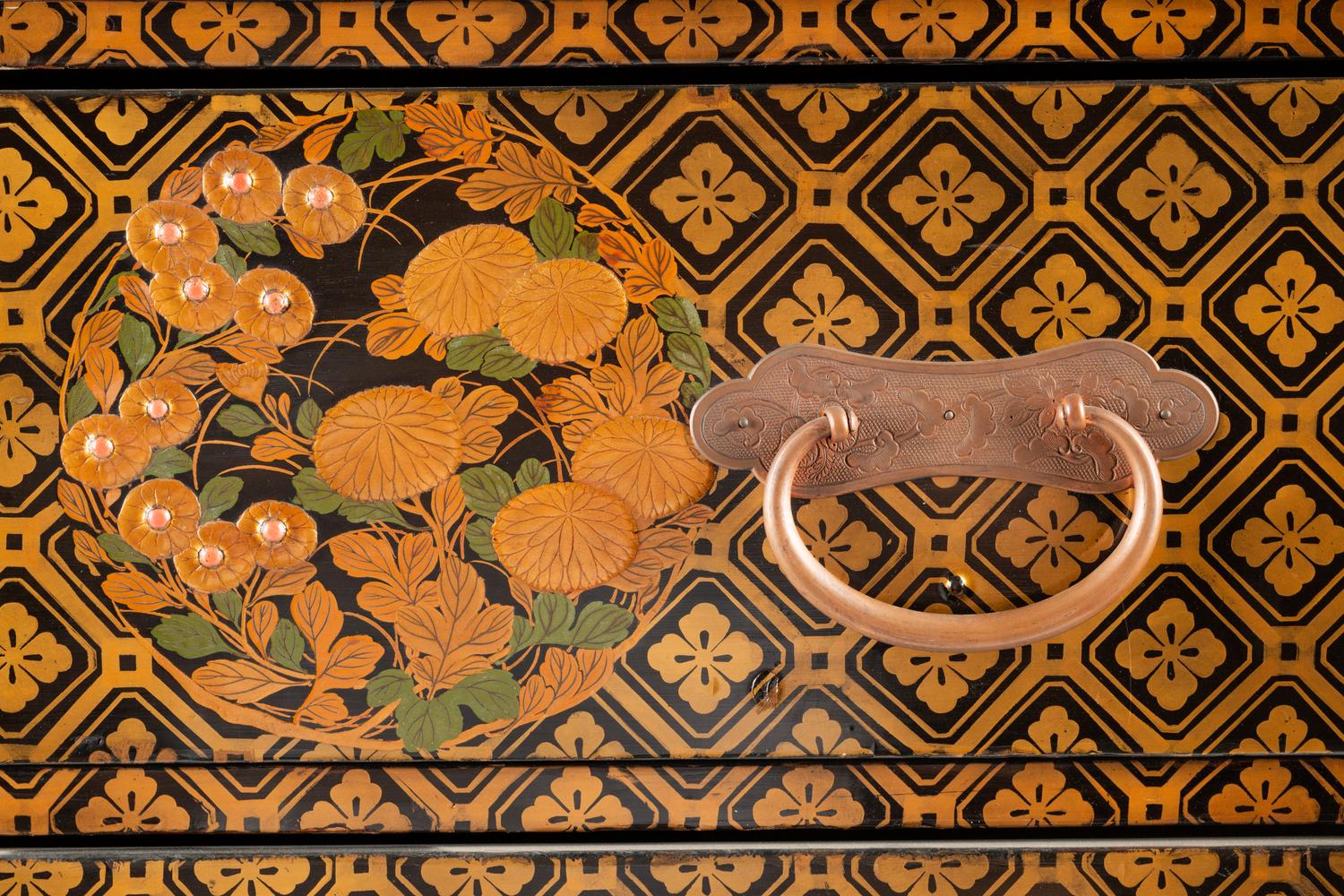 A Japanese Export Lacquer Cabinet on Stand