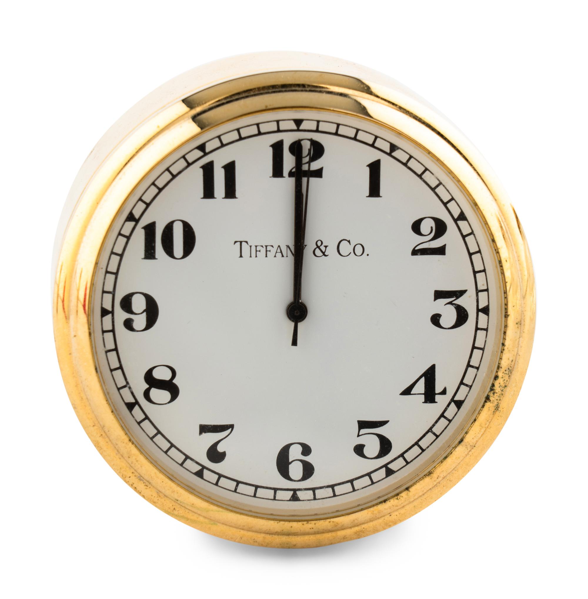 A Group of Tiffany and Cartier Desk Clocks