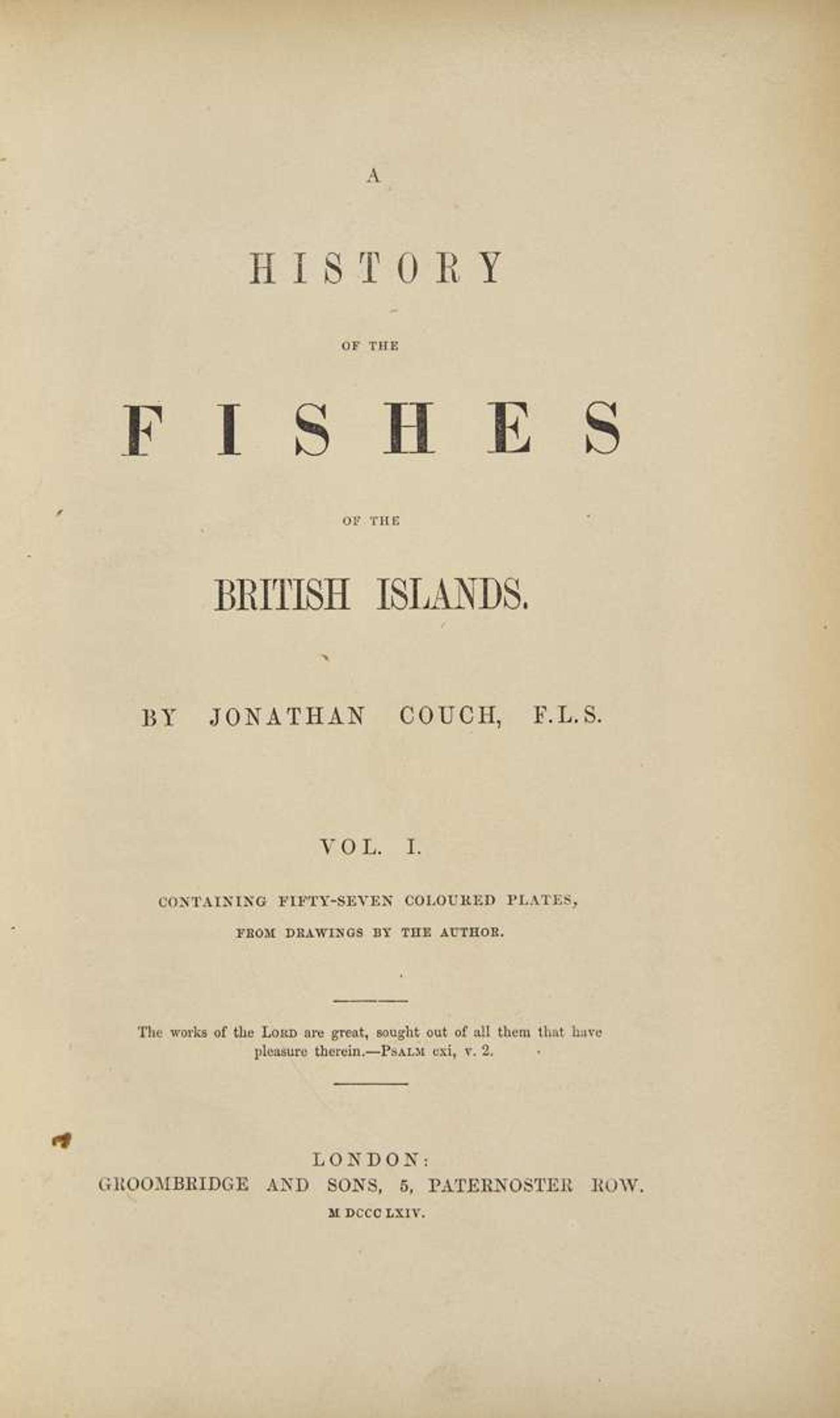 [Fishing] Couch, Jonathan: A History of the Fishes of the British Islands