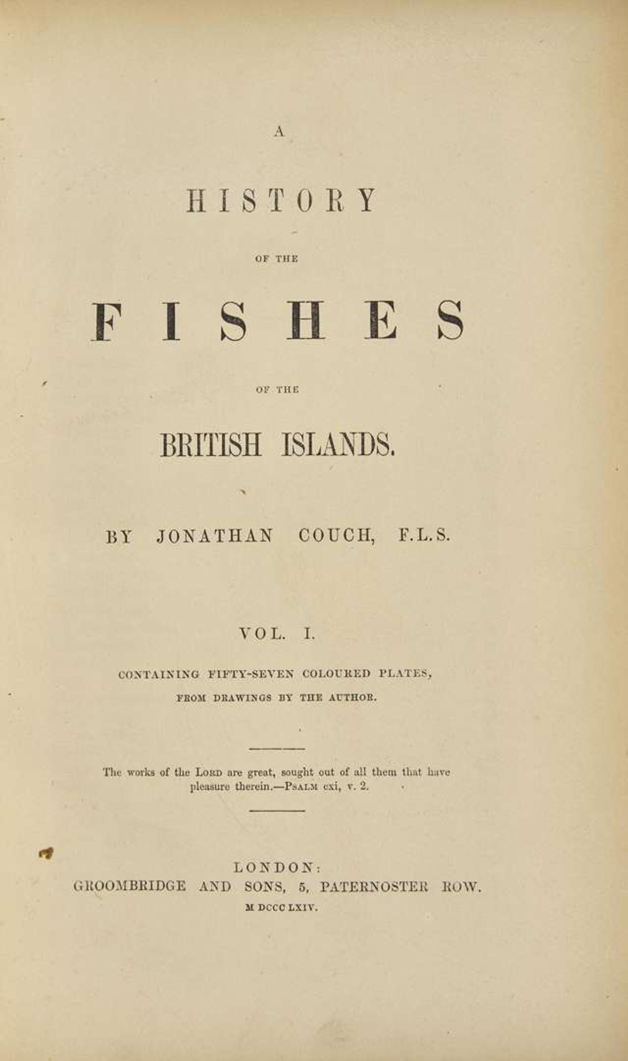 [Fishing] Couch, Jonathan: A History of the Fishes of the British Islands