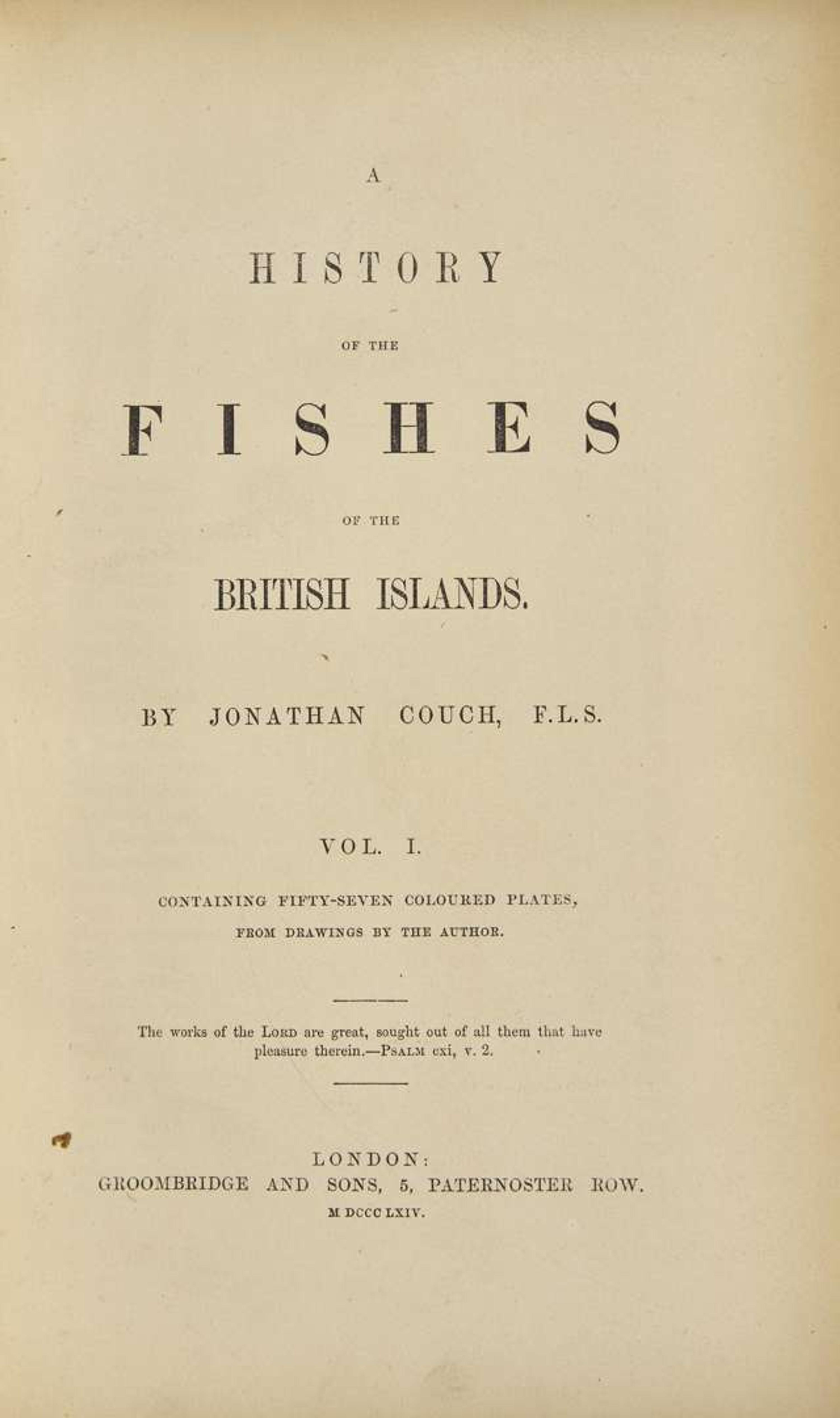 [Fishing] Couch, Jonathan: A History of the Fishes of the British Islands