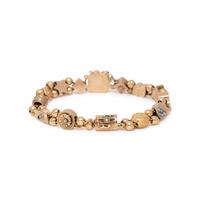 ANTIQUE, YELLOW GOLD SLIDE BRACELET AND TWO SEED PEARL BROOCHES