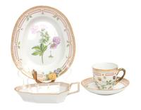 A Group of Four Royal Copenhagen Porcelain Table Articles Width of largest 9 1/4 inches.