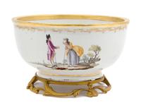 A Gilt Bronze Mounted German Porcelain Bowl Diameter 6 1/4 inches. — PORCELAIN 18TH CENTURY, MOUNTS 19TH CENTURY