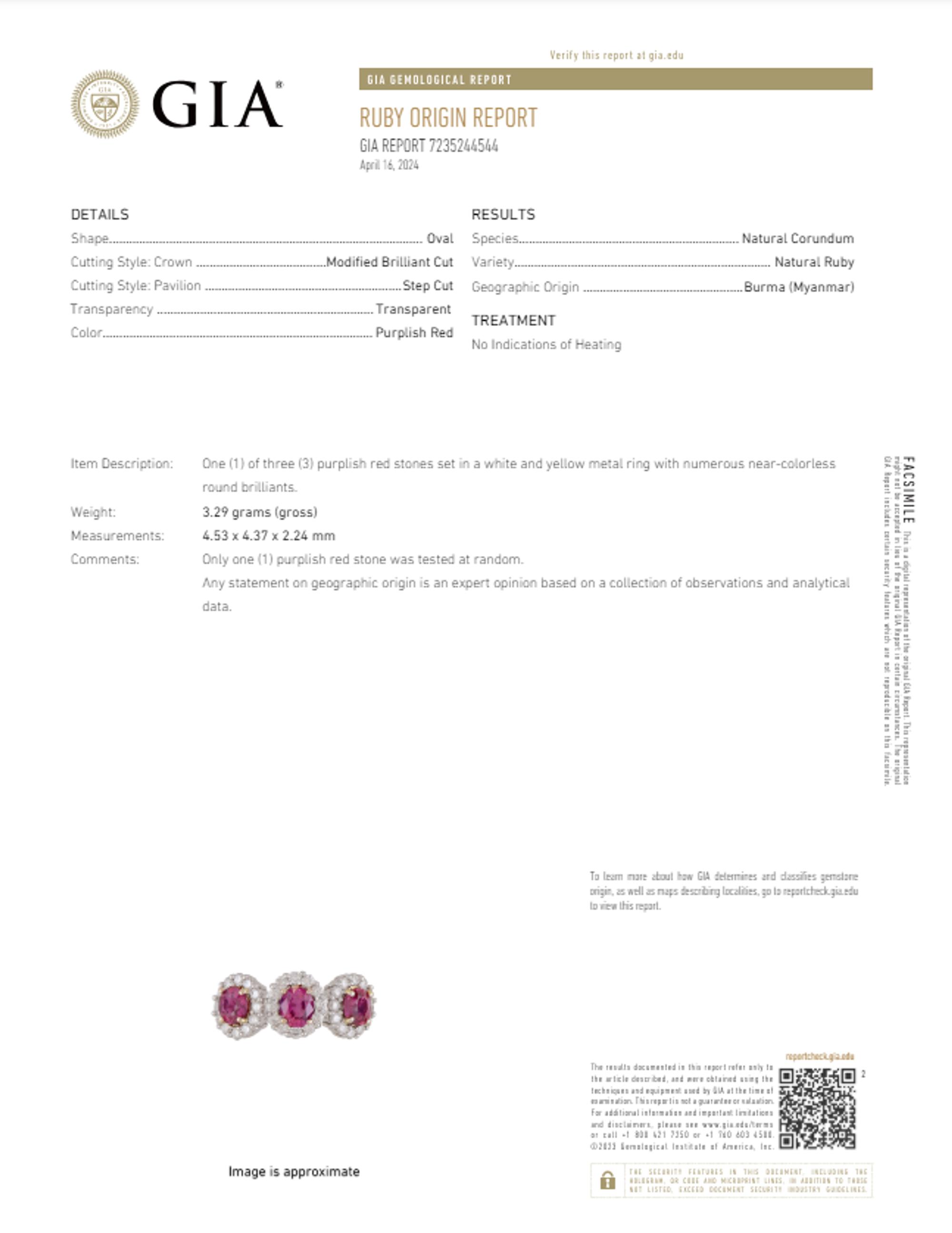 WHITE GOLD, BURMESE RUBY, AND DIAMOND RING