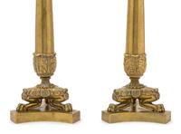 A Pair of Neoclassical Style Gilt Metal Candlesticks
