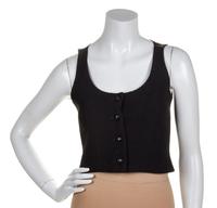 A Chanel Black Boucle Cropped Vest, Size 36.