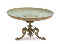 A Neoclassical Brass Tazza Diameter 11 5/8 inches.