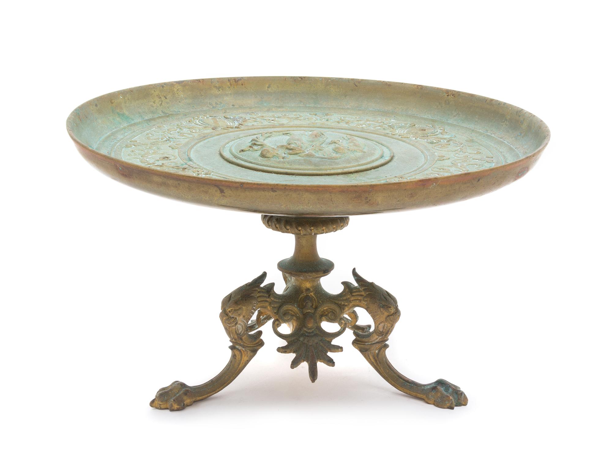 A Neoclassical Brass Tazza Diameter 11 5/8 inches.