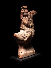 A Roman Terracotta Harpocrates Riding a Goose