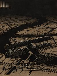 Aeroplane above a Snowy Landscape