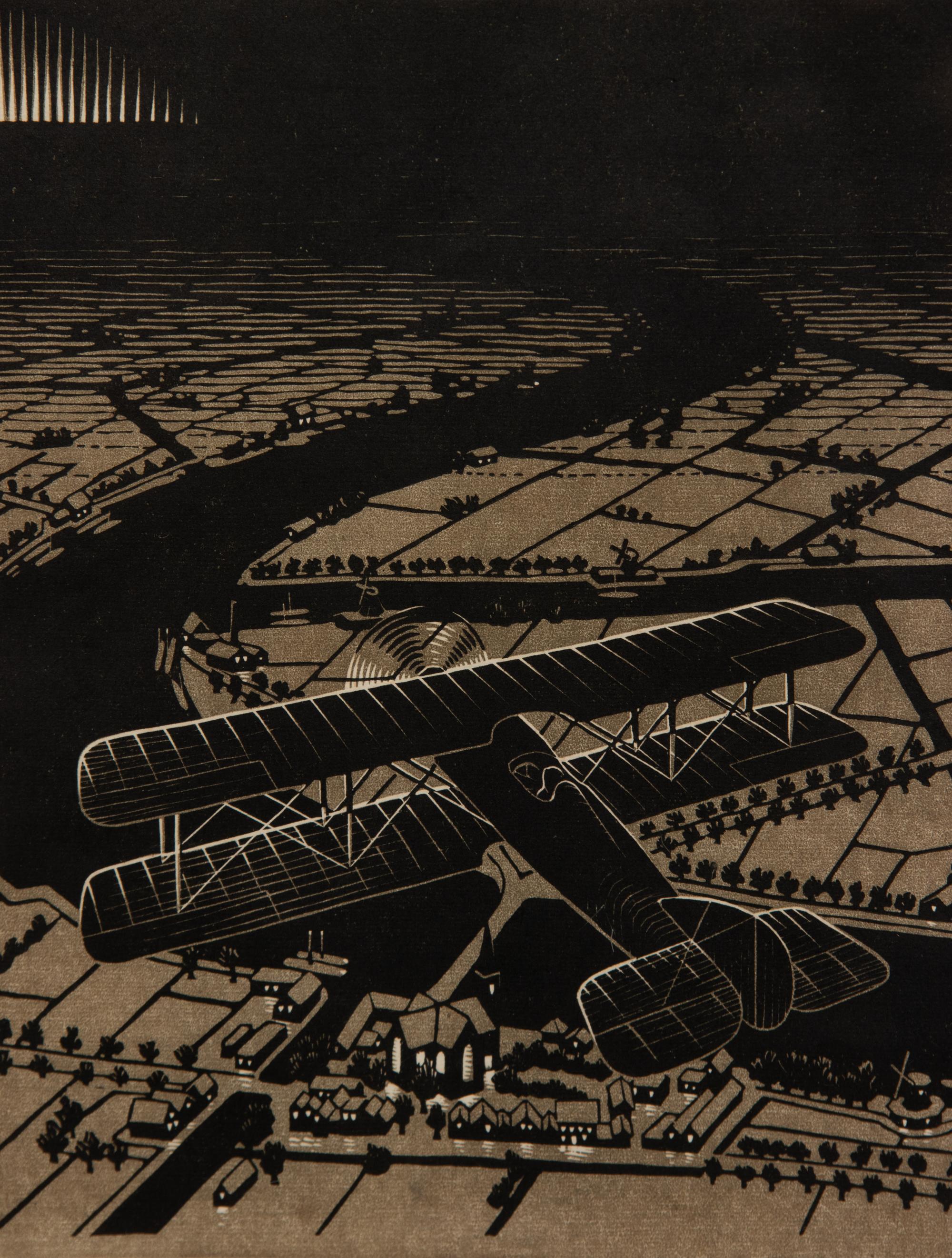 Aeroplane above a Snowy Landscape