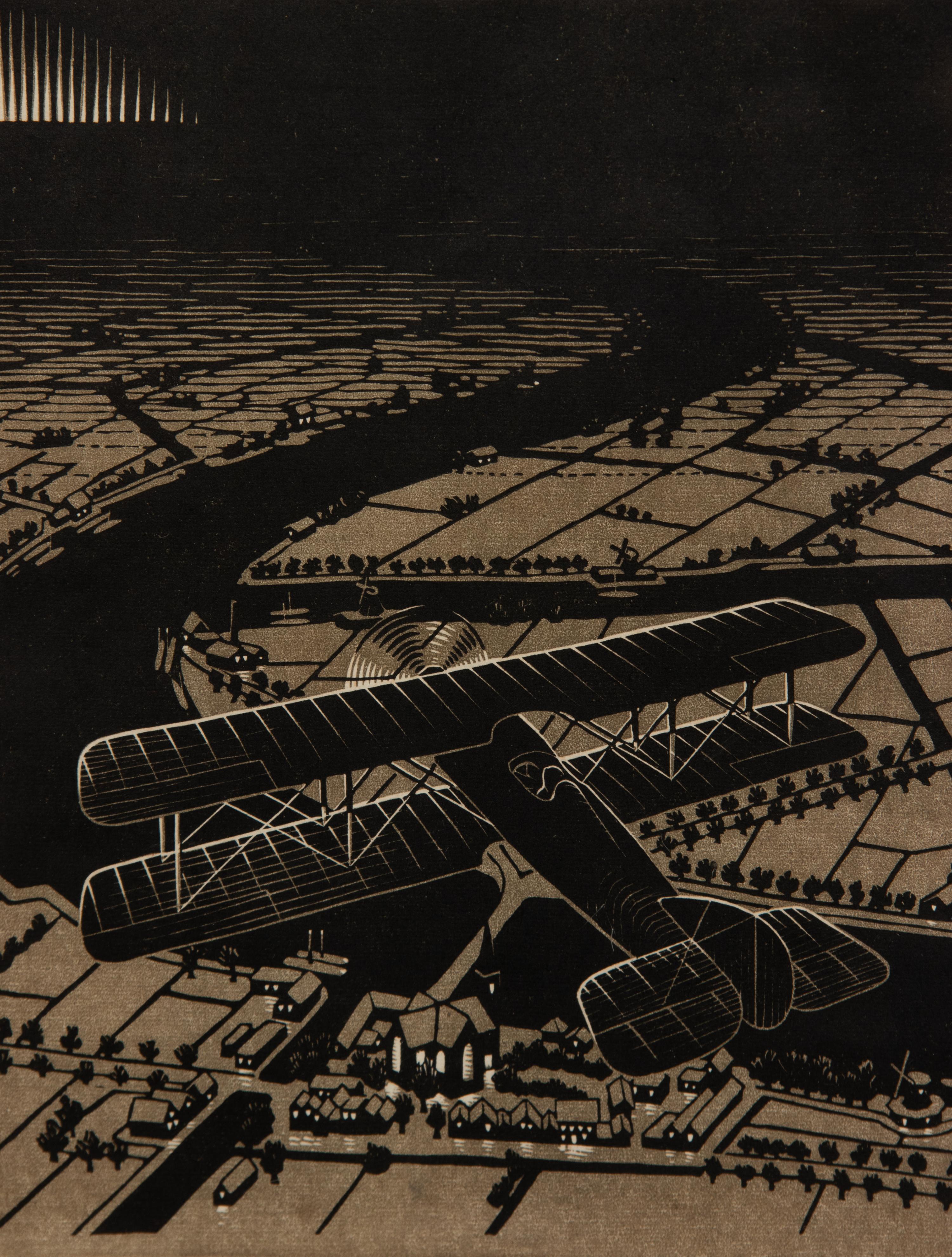 Aeroplane above a Snowy Landscape