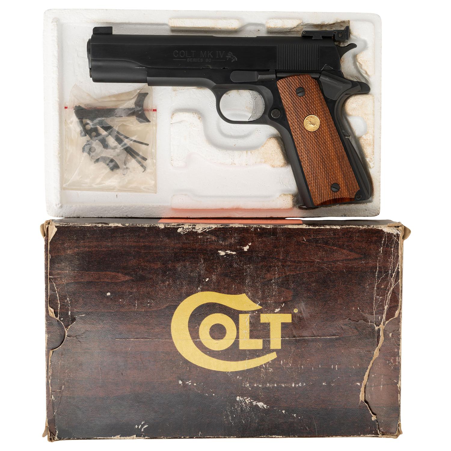 *Colt MK IV Series 80 Government Model with Bo-Mar Sights in Box