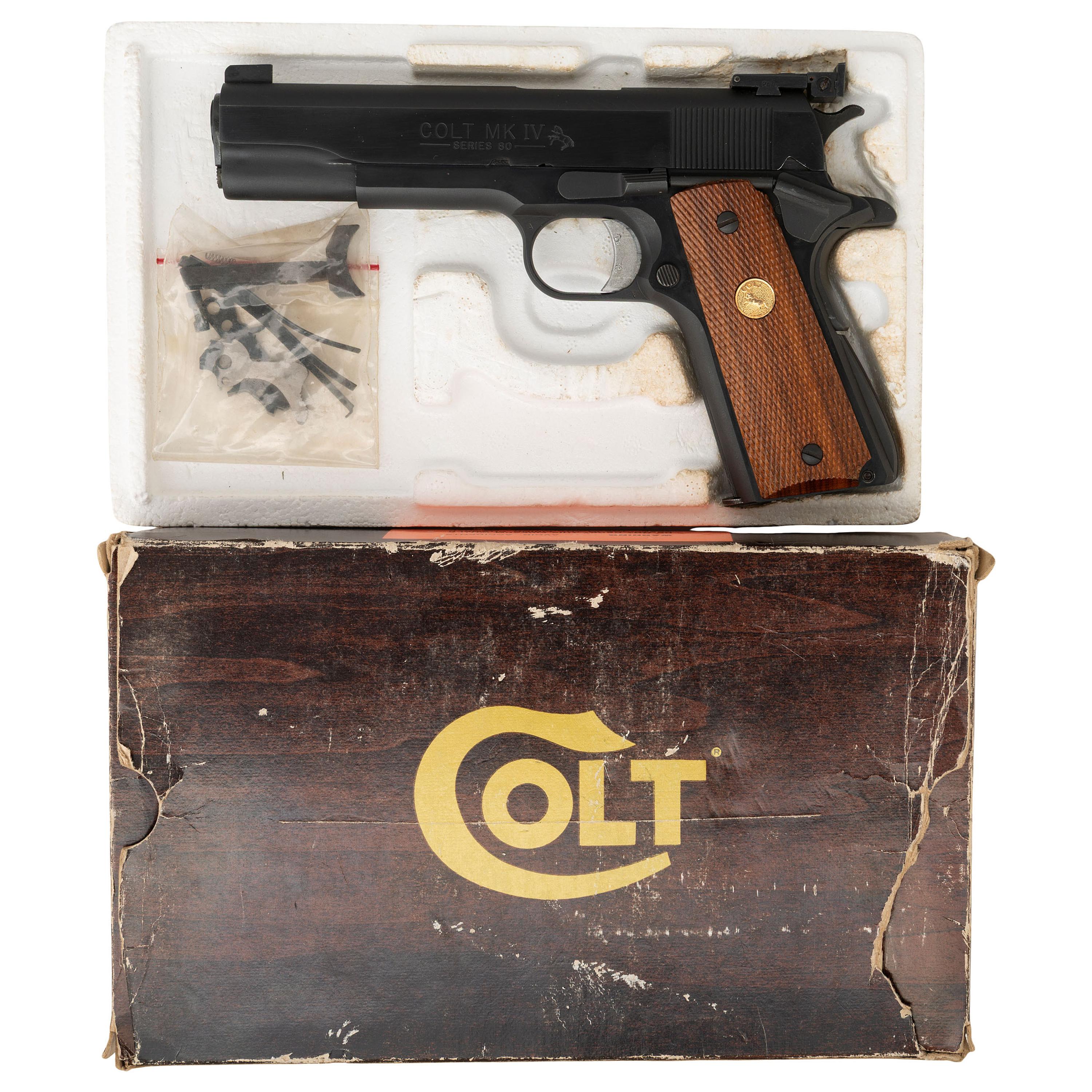 *Colt MK IV Series 80 Government Model with Bo-Mar Sights in Box