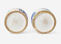 A Pair of Continental Cobalt Faience Cache Pots