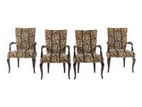 A Set of Four Upholstered Armchairs
