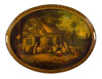 A Tole Tray on Stand Width 30 1/4 inches. — 19TH CENTURY