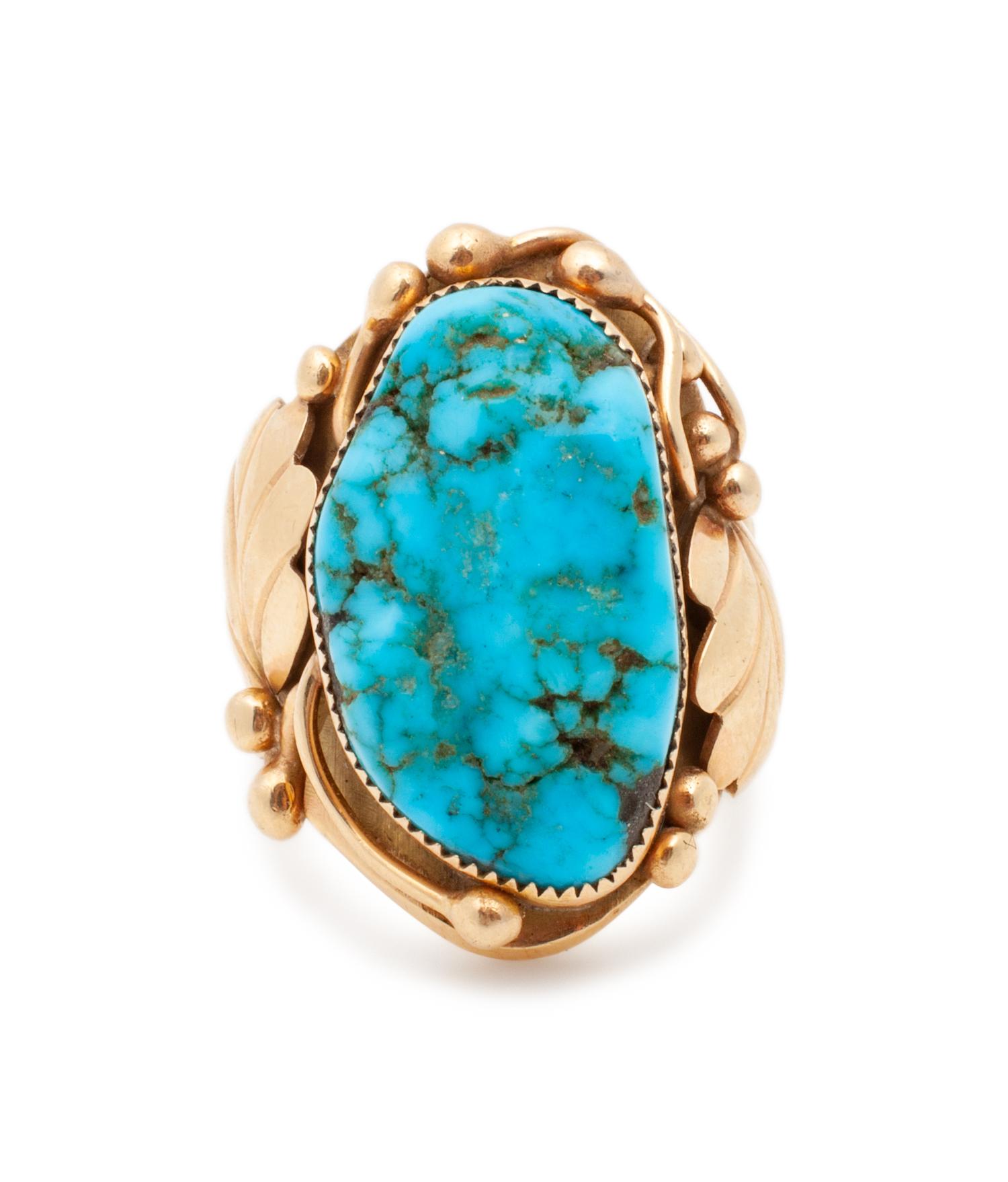 Navajo 14k Gold and Turquoise Ring