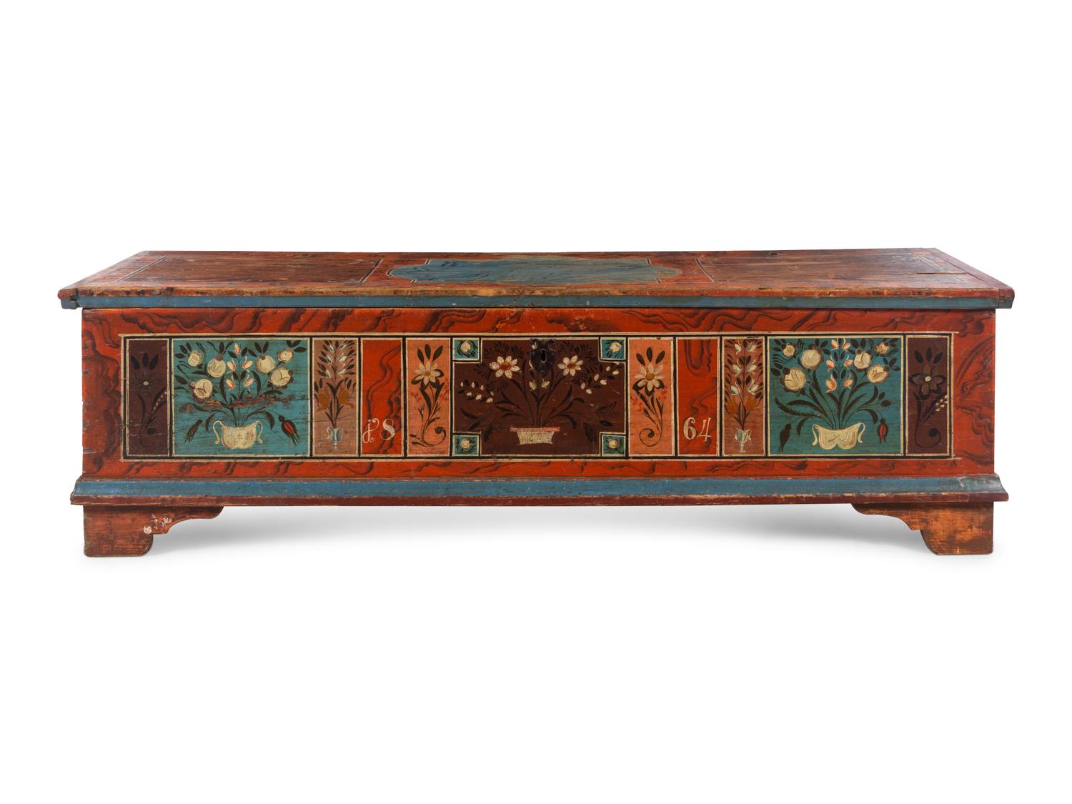 A Scandinavian Painted Blanket Chest