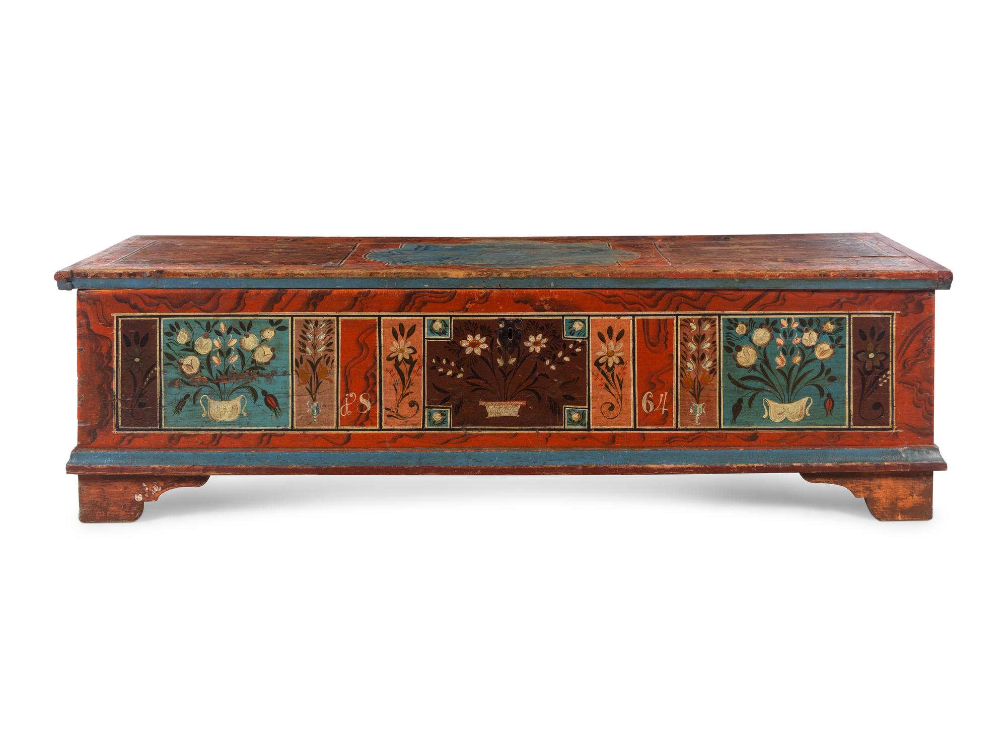 A Scandinavian Painted Blanket Chest