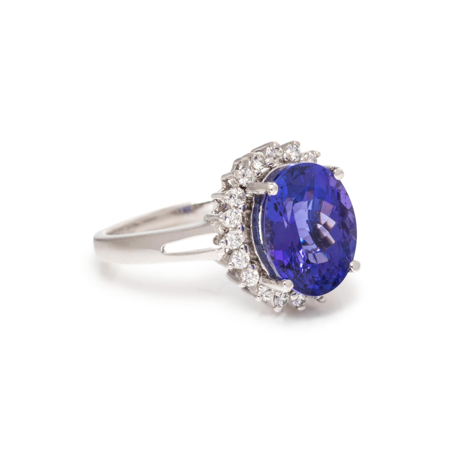 TANZANITE AND DIAMOND RING