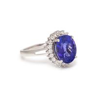 TANZANITE AND DIAMOND RING