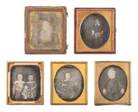[EARLY PHOTOGRAPHY]. 21 sixth plate daguerreotypes of children, some in pairs.