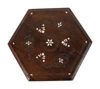 A Syrian Mother-of-Pearl Inlaid Walnut Side Table