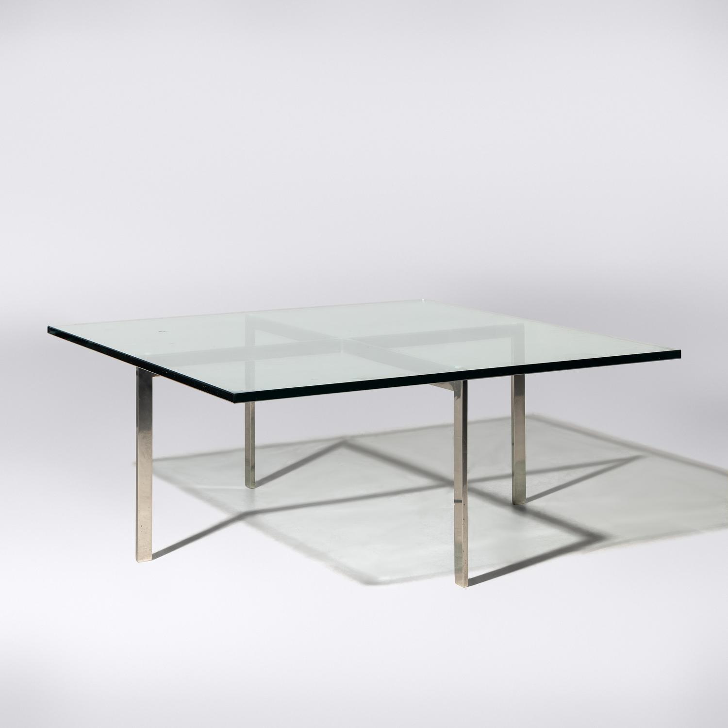 Pair of Barcelona Chairs with Ottoman and a Coffee Table for Knoll