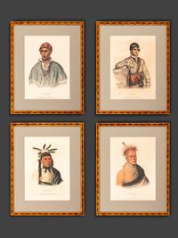 Four Hand-Colored Lithographs by McKenney and Hall